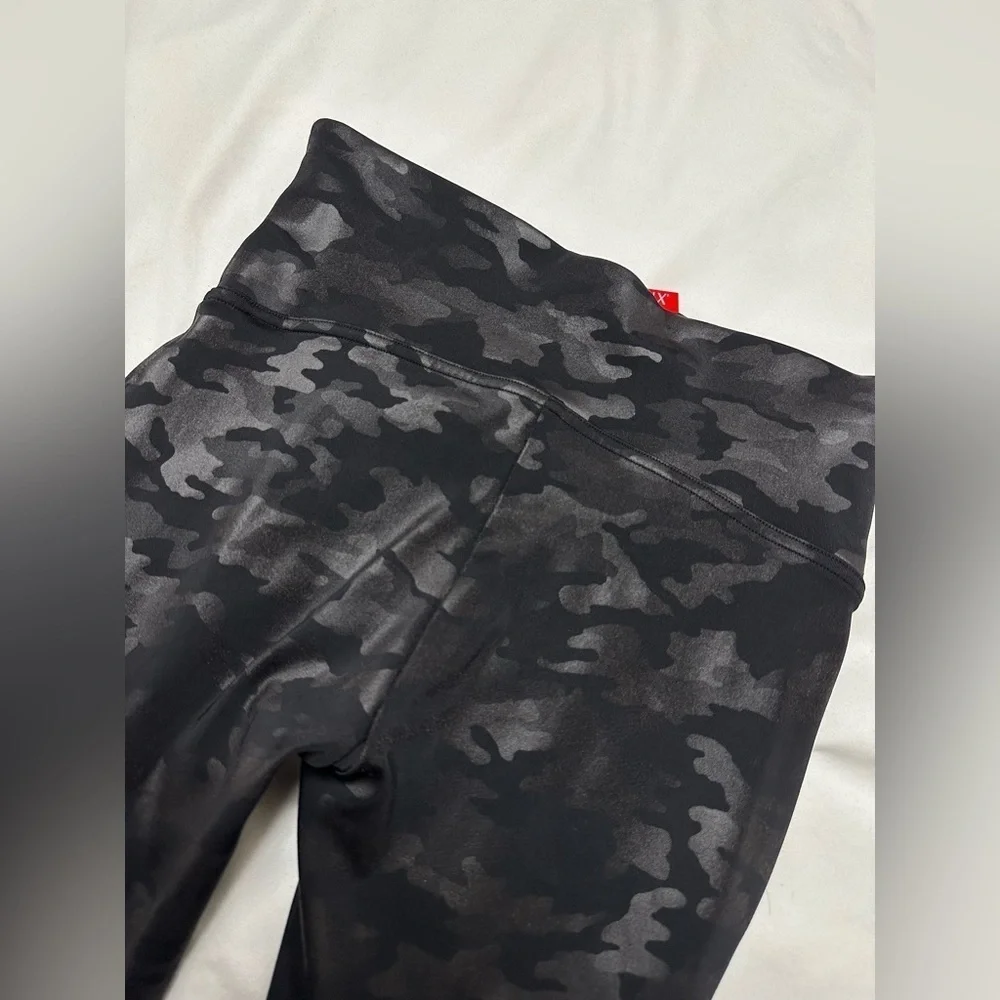 SPANX Faux Leather Camo Leggings